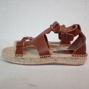 Women's Soludos leather strap platform espadrille Sandals size 8 band of Shields